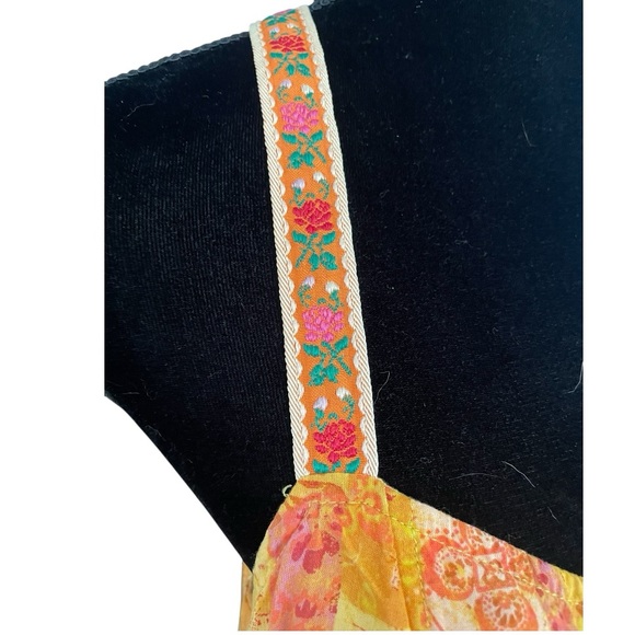 Anthropologie Pilcro Peplum Racerback Tank Orange women’s Large Bohemian Beach - Picture 3 of 7